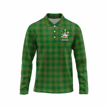 McNulty Irish Clan Tartan Long Sleeve Polo Shirt with Coat of Arms Unisex - Tartan Vibes Clothing