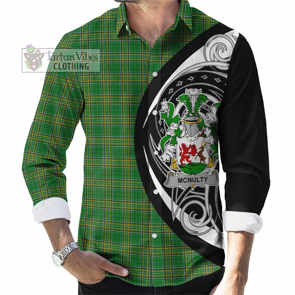 McNulty Irish Clan Long Sleeve Button Shirt Celtic Circle Style - Tartan Vibes Clothing