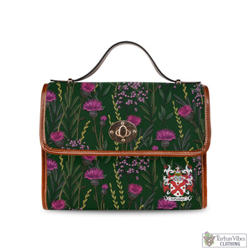 McPartland Family Crest Waterproof Canvas Bag Captivating with Thistle Pattern