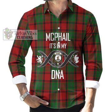 McPhail Tartan Long Sleeve Button Shirt with Family Crest DNA In Me Style Men's Shirt S - Tartanvibesclothing Shop