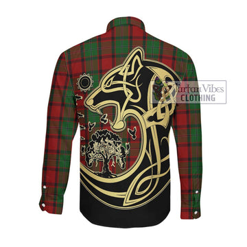 McPhail Tartan Long Sleeve Button Shirt with Family Crest Celtic Wolf Style Men's Shirt - Tartan Vibes Clothing