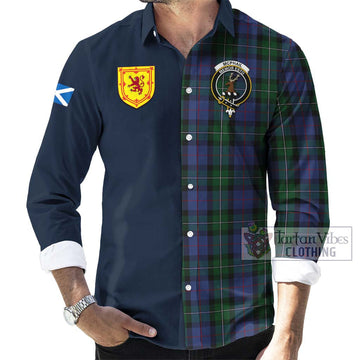 Tartan Vibes Clothing McPhail Hunting Tartan Long Sleeve Button Shirt with Scottish Lion Royal Arm Half Style