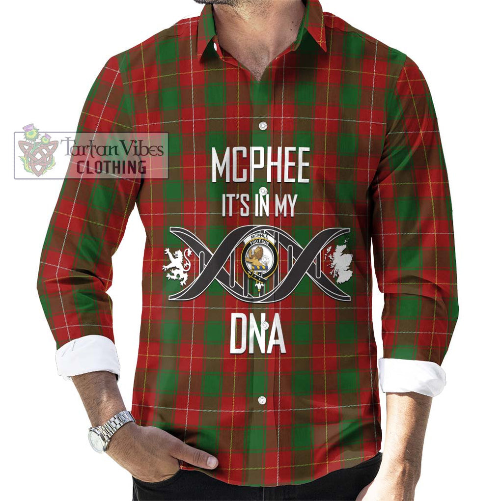 McPhee Tartan Long Sleeve Button Shirt with Family Crest DNA In Me Style Men's Shirt S - Tartanvibesclothing Shop