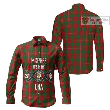 McPhee Tartan Long Sleeve Button Shirt with Family Crest DNA In Me Style Men's Shirt - Tartanvibesclothing Shop