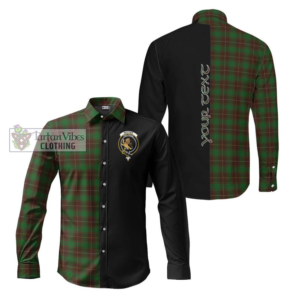 McPhee Hunting Tartan Long Sleeve Button Shirt with Family Crest and Half Of Me Style Men's Shirt S - Tartanvibesclothing Shop