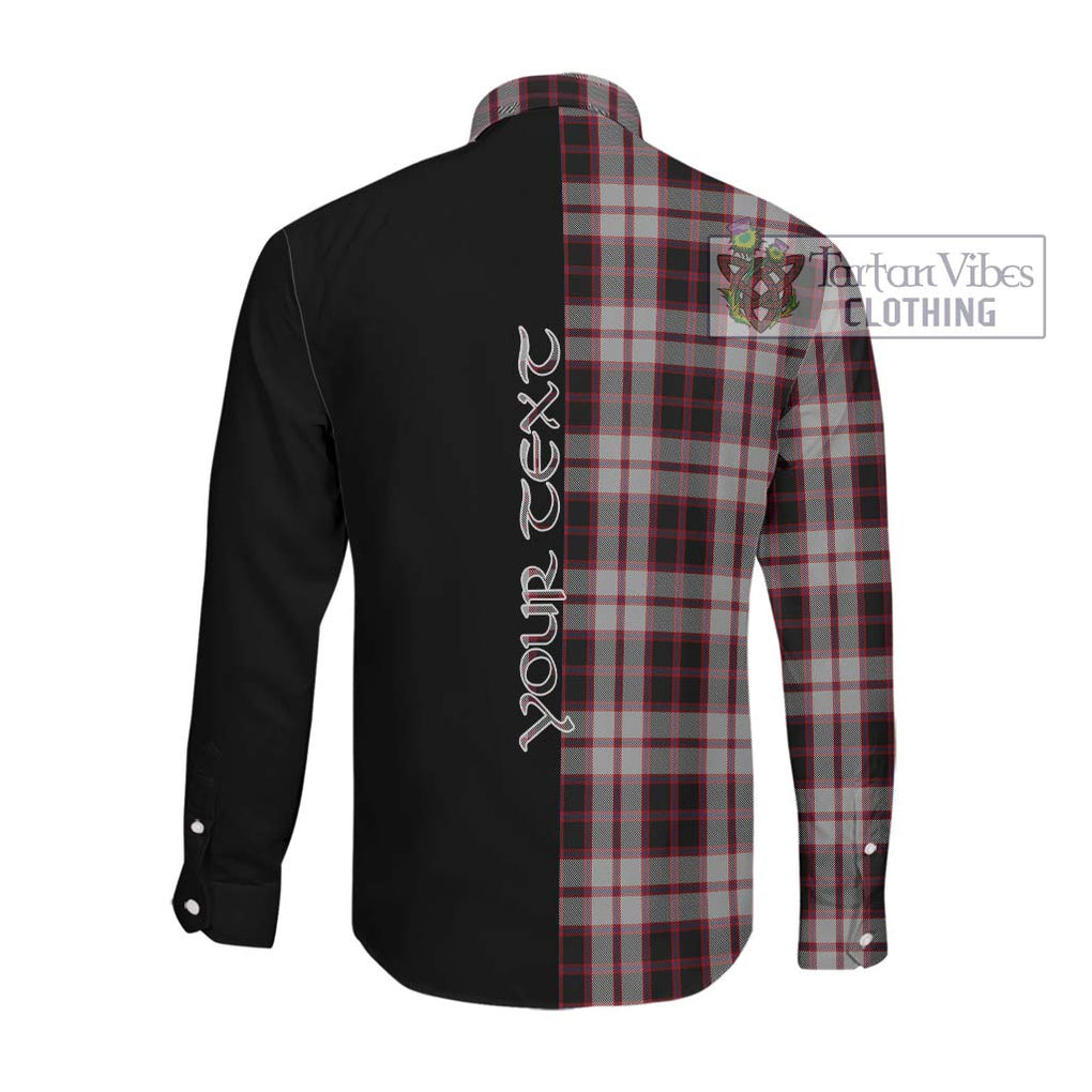 Mcpherson Tartan Long Sleeve Button Shirt with Family Crest and Half Of Me Style Men's Shirt - Tartanvibesclothing Shop