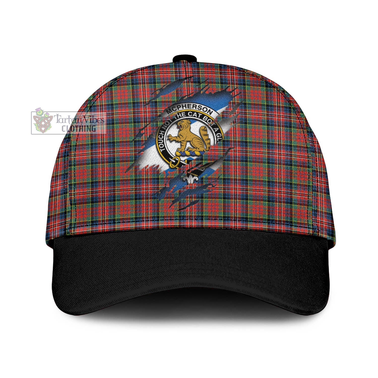 Tartan Vibes Clothing McPherson Ancient Tartan Classic Cap with Family Crest In Me Style