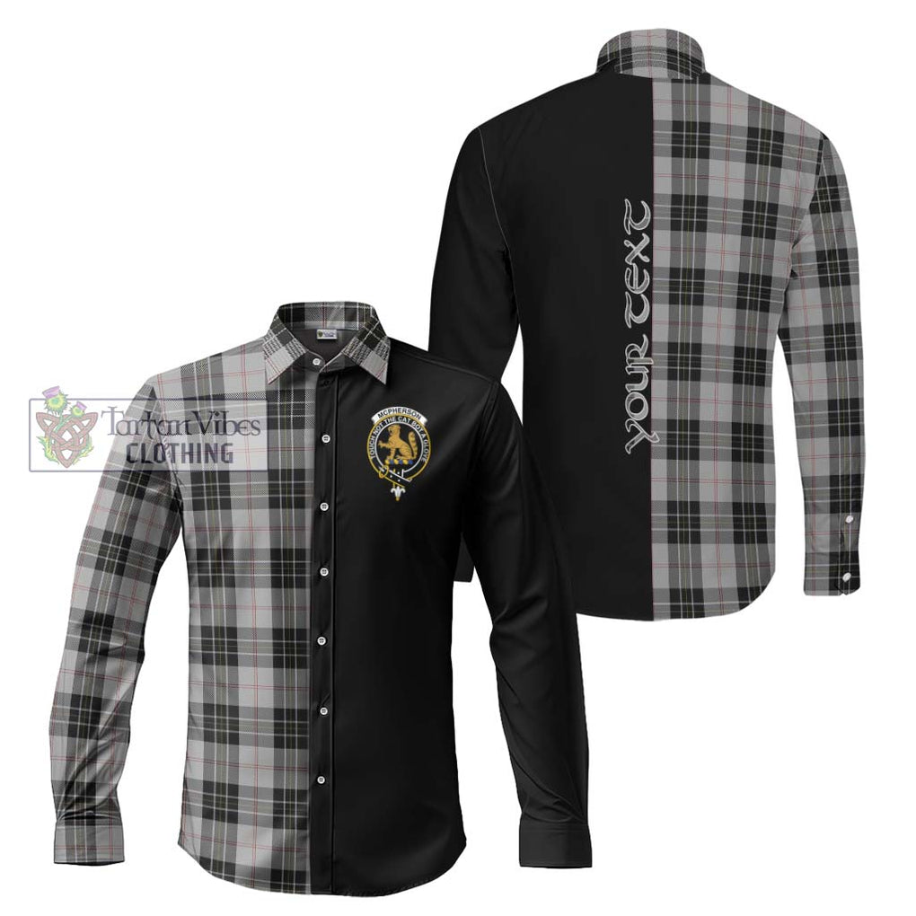 McPherson Dress Tartan Long Sleeve Button Shirt with Family Crest and Half Of Me Style Men's Shirt S - Tartanvibesclothing Shop