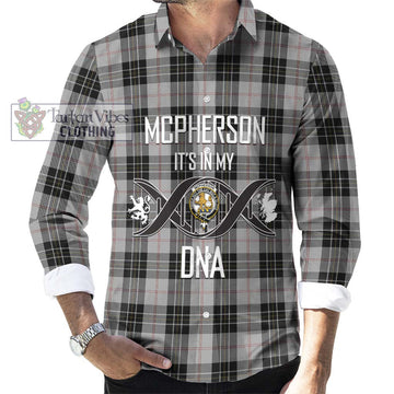 McPherson Dress Tartan Long Sleeve Button Shirt with Family Crest DNA In Me Style Men's Shirt S - Tartanvibesclothing Shop