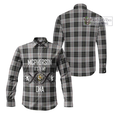 McPherson Dress Tartan Long Sleeve Button Shirt with Family Crest DNA In Me Style Men's Shirt - Tartanvibesclothing Shop