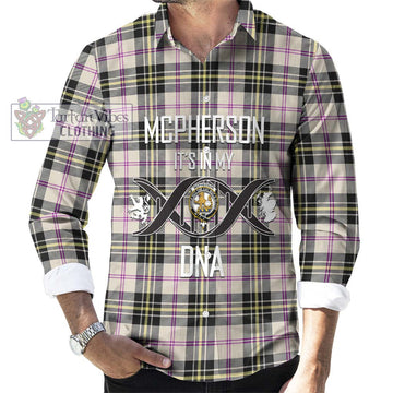 McPherson Dress Ancient Tartan Long Sleeve Button Shirt with Family Crest DNA In Me Style Men's Shirt S - Tartanvibesclothing Shop