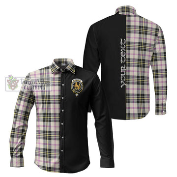 McPherson Dress Ancient Tartan Long Sleeve Button Shirt with Family Crest and Half Of Me Style Men's Shirt S - Tartanvibesclothing Shop