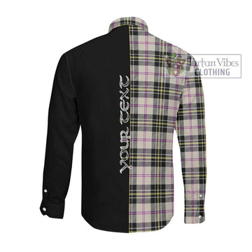 McPherson Dress Ancient Tartan Long Sleeve Button Shirt with Family Crest and Half Of Me Style Men's Shirt - Tartanvibesclothing Shop