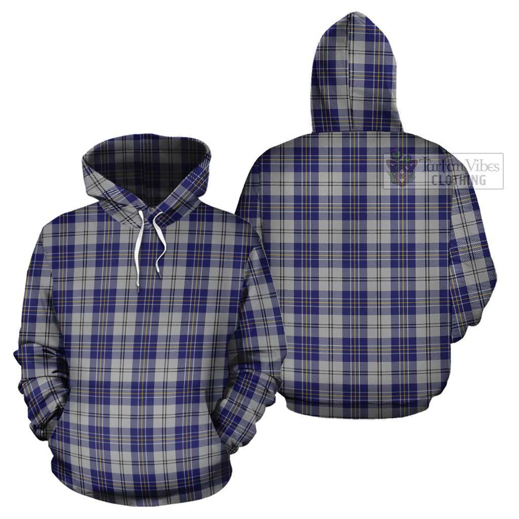 McPherson Dress Blue Tartan Cotton Hoodie Pullover Hoodie - Tartan Vibes Clothing