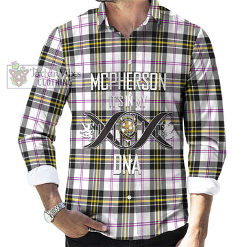 McPherson Dress Modern Tartan Long Sleeve Button Shirt with Family Crest DNA In Me Style Men's Shirt S - Tartanvibesclothing Shop