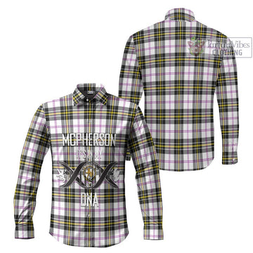 McPherson Dress Modern Tartan Long Sleeve Button Shirt with Family Crest DNA In Me Style Men's Shirt - Tartanvibesclothing Shop