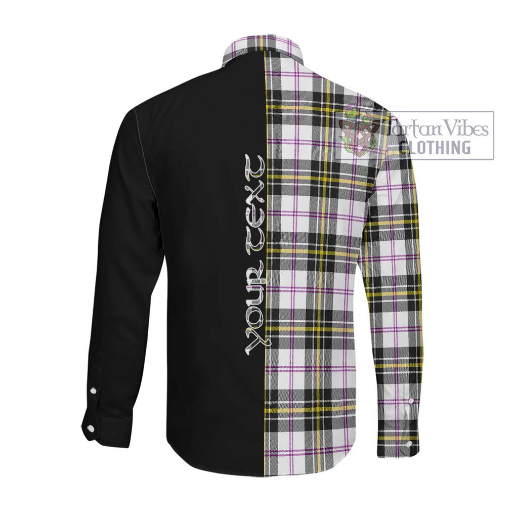 McPherson Dress Modern Tartan Long Sleeve Button Shirt with Family Crest and Half Of Me Style Men's Shirt - Tartanvibesclothing Shop