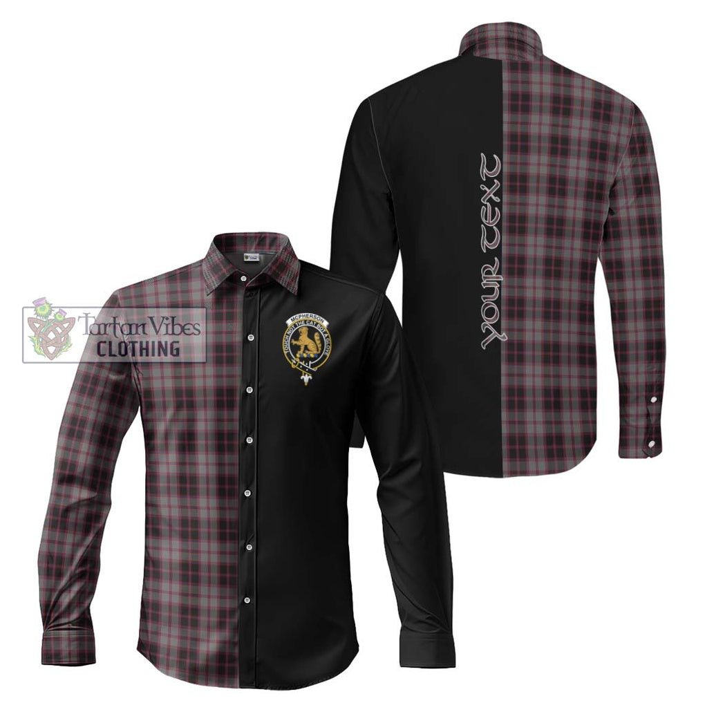 McPherson Hunting Tartan Long Sleeve Button Shirt with Family Crest and Half Of Me Style Men's Shirt S - Tartanvibesclothing Shop
