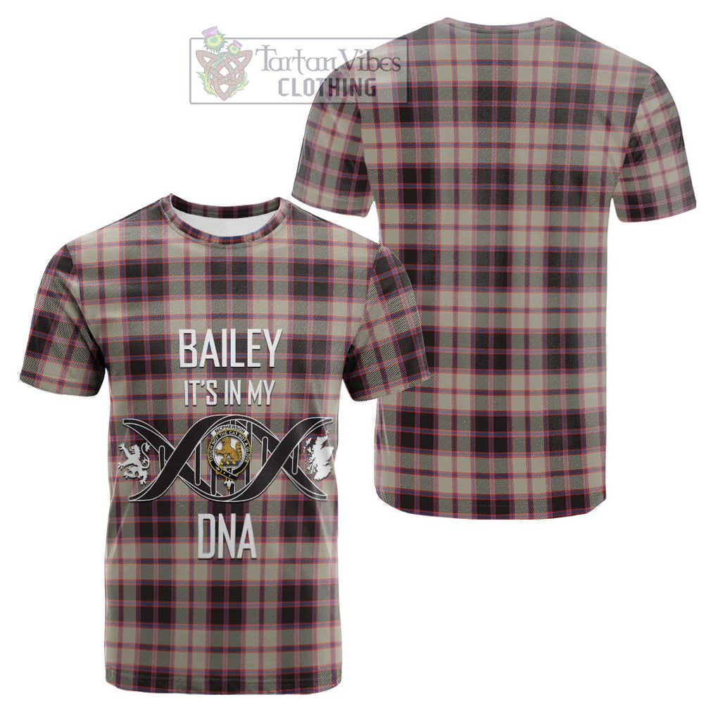 Tartan Vibes Clothing McPherson Hunting Ancient Tartan Cotton T-shirt with Family Crest DNA In Me Style