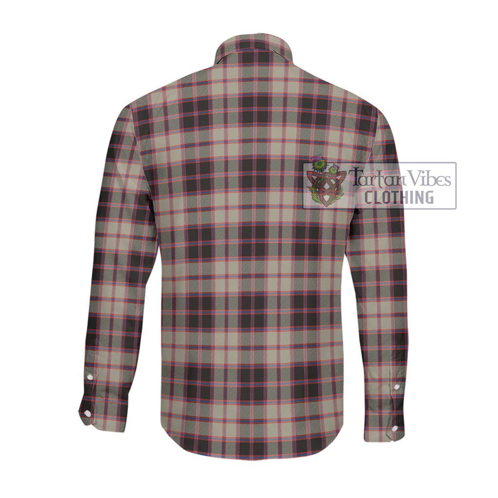 McPherson Hunting Ancient Tartan Long Sleeve Button Shirt with Family Crest DNA In Me Style - Tartanvibesclothing Shop