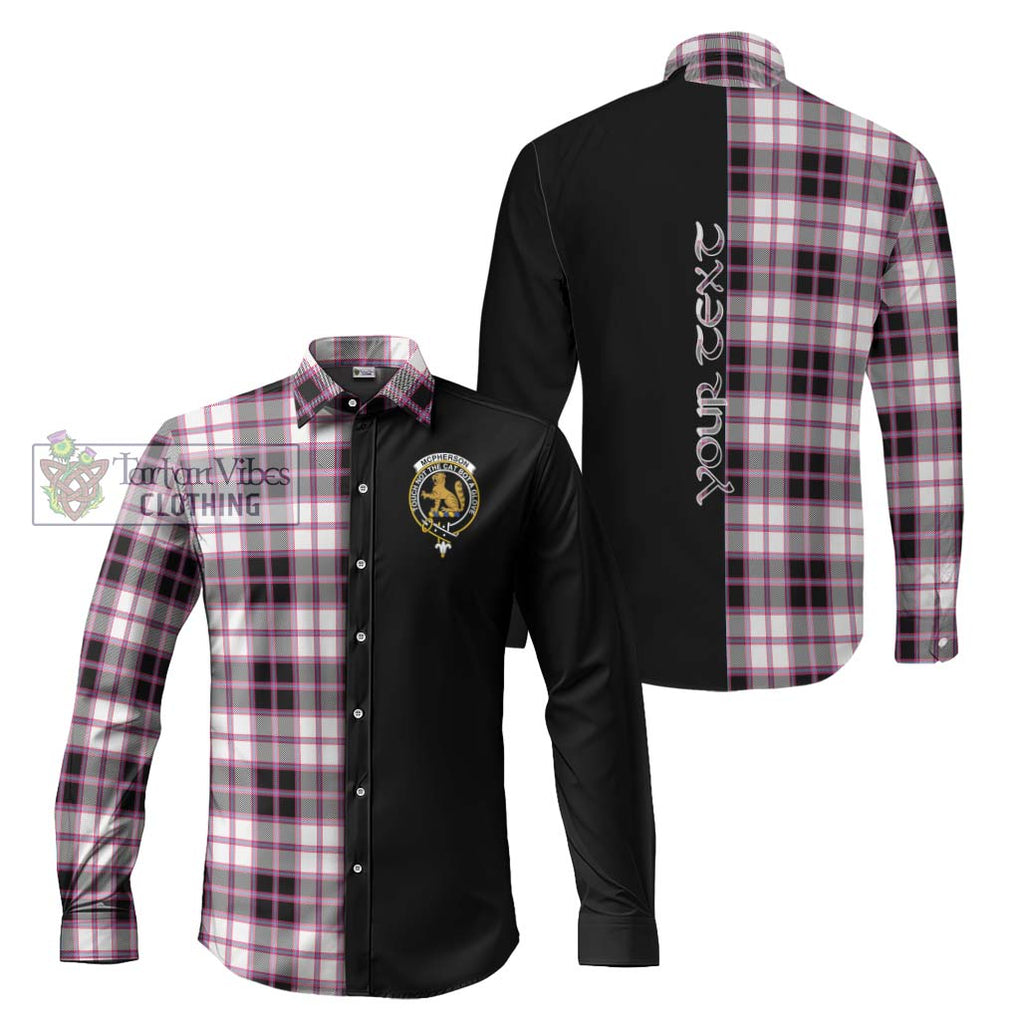 McPherson Hunting Modern Tartan Long Sleeve Button Shirt with Family Crest and Half Of Me Style Men's Shirt S - Tartanvibesclothing Shop