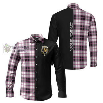 McPherson Hunting Modern Tartan Long Sleeve Button Shirt with Family Crest and Half Of Me Style Men's Shirt S - Tartanvibesclothing Shop