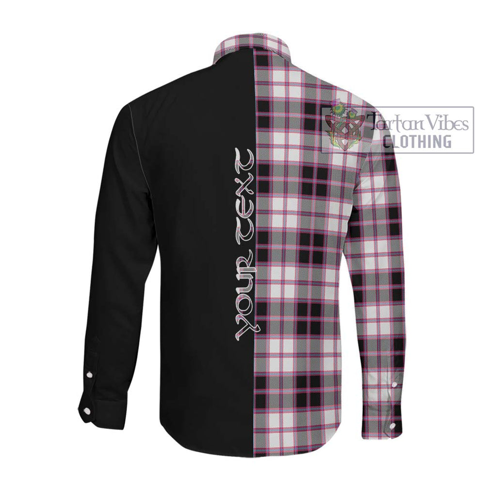 McPherson Hunting Modern Tartan Long Sleeve Button Shirt with Family Crest and Half Of Me Style Men's Shirt - Tartanvibesclothing Shop