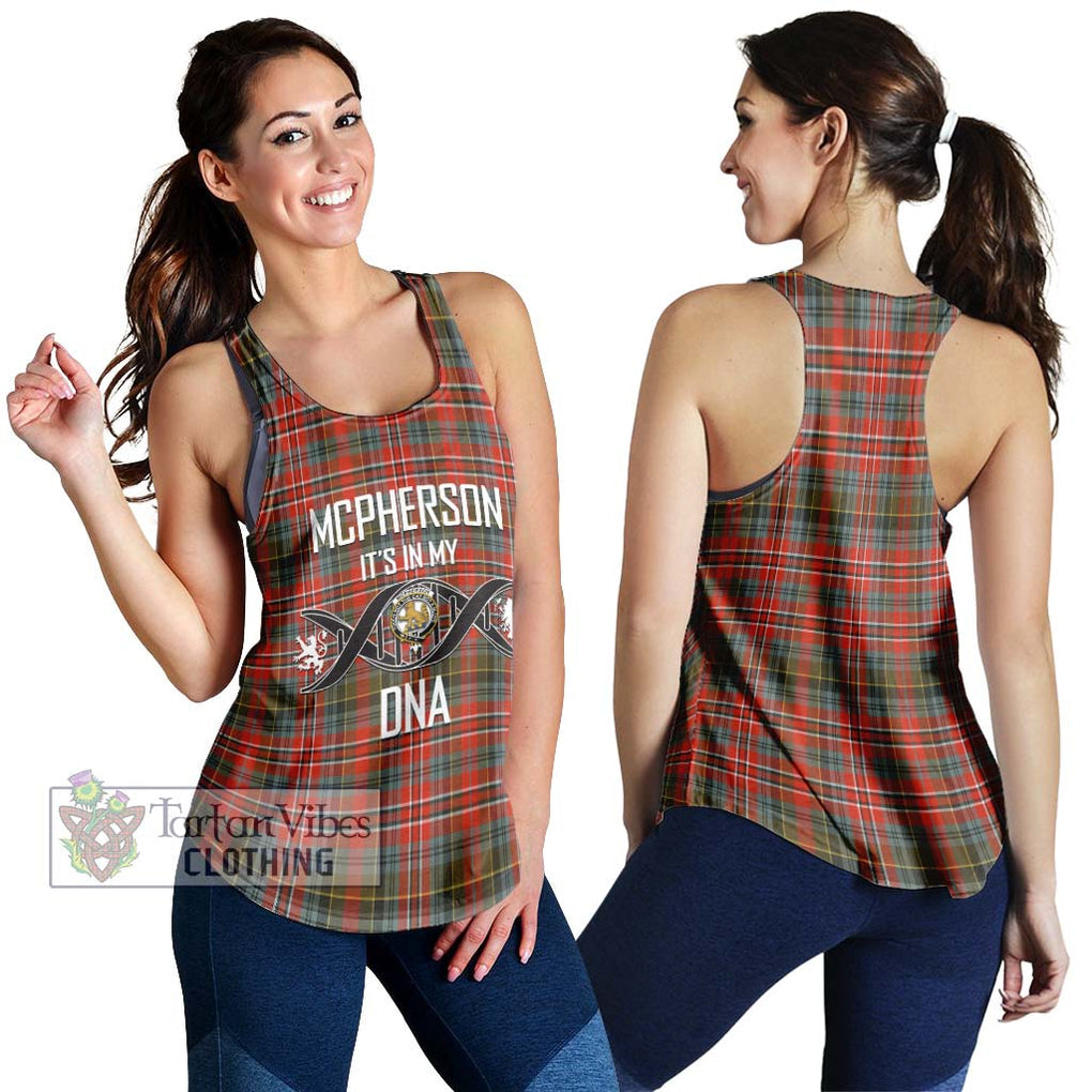 McPherson Weathered Tartan Women's Racerback Tanks with Family Crest DNA In Me Style 4XL - Tartan Vibes Clothing