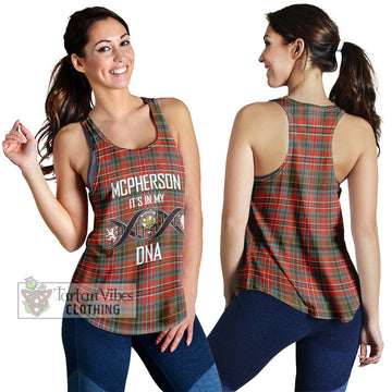 McPherson Weathered Tartan Women's Racerback Tanks with Family Crest DNA In Me Style 4XL - Tartan Vibes Clothing