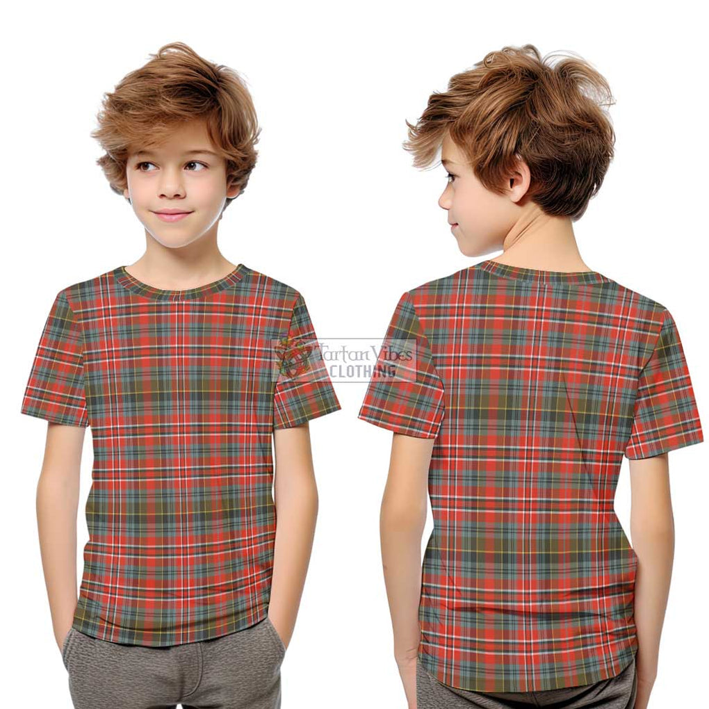 McPherson Weathered Tartan Kid T-Shirt Youth XL Size14 - Tartan Vibes Clothing