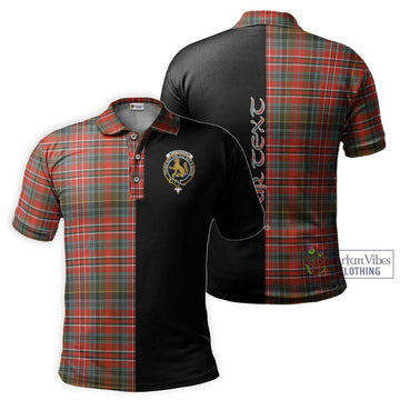 McPherson Weathered Tartan Polo Shirt with Family Crest and Half Of Me Style Kid - Tartan Vibes Clothing