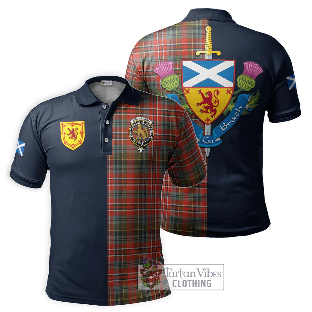 McPherson Weathered Tartan Polo Shirt Alba with Scottish Lion Royal Arm Half Style Kid - Tartan Vibes Clothing