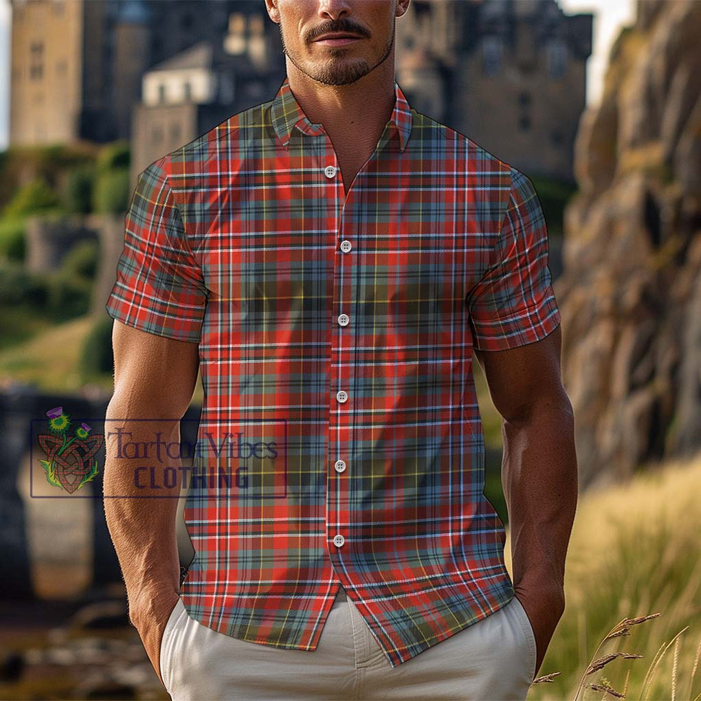 McPherson Weathered Tartan Cotton Hawaiian Shirt Kid - Tartan Vibes Clothing