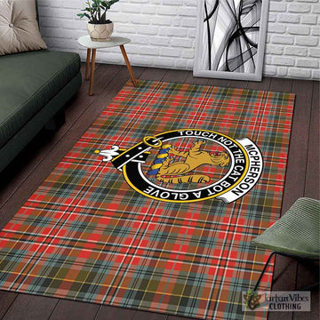 McPherson Weathered Tartan Area Rug with Family Crest L 59*86 inch (150x220 cm) - Tartan Vibes Clothing