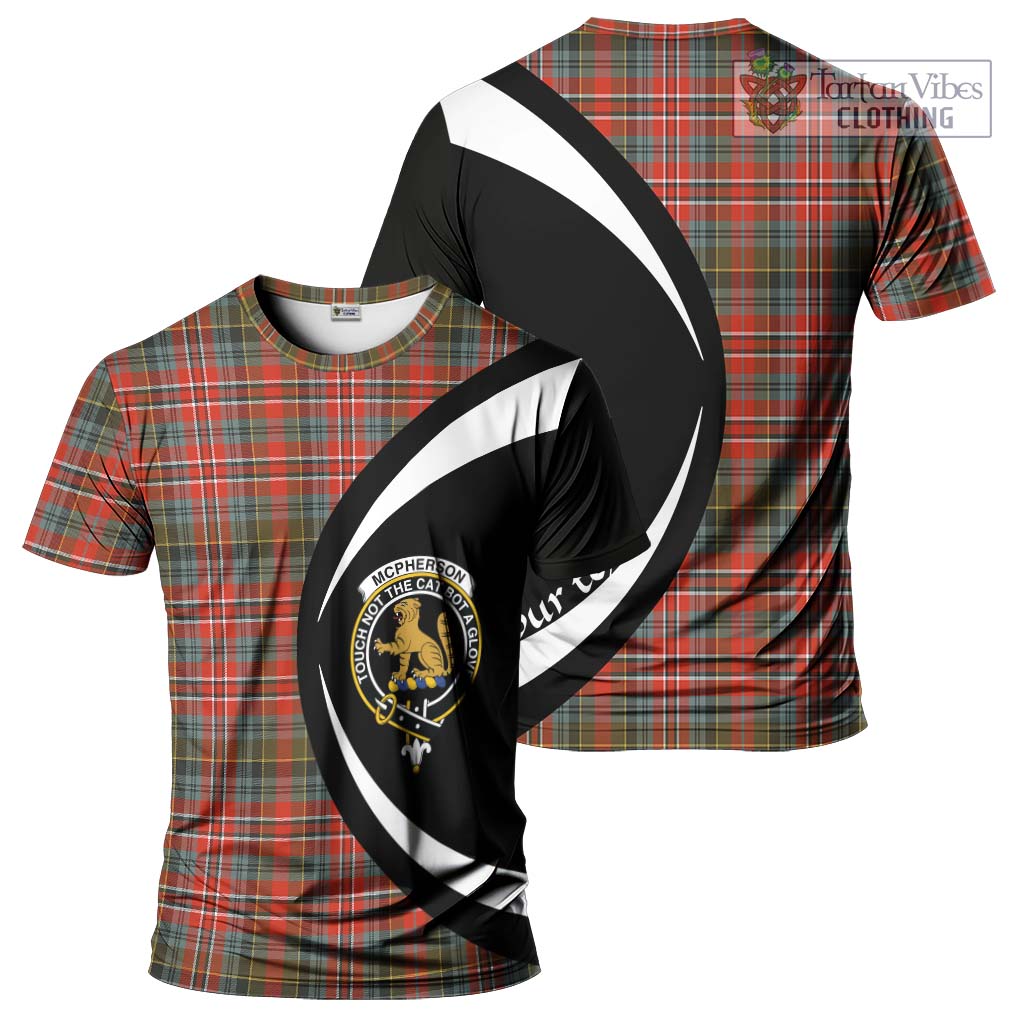 McPherson Weathered Tartan T-Shirt with Family Crest Circle Style Kid's Shirt - Tartan Vibes Clothing