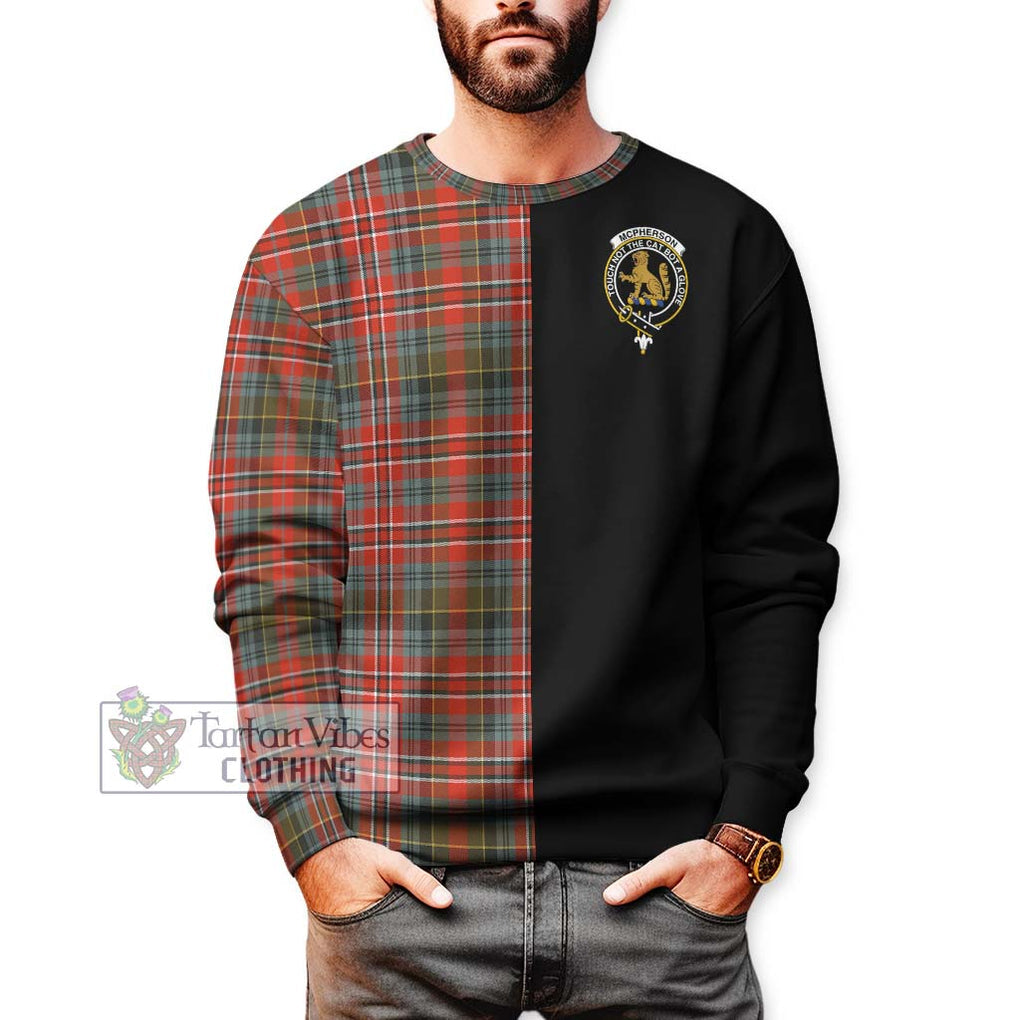 McPherson Weathered Tartan Sweatshirt with Family Crest and Half Of Me Style Unisex - Tartan Vibes Clothing