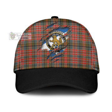 Tartan Vibes Clothing McPherson Weathered Tartan Classic Cap with Family Crest In Me Style
