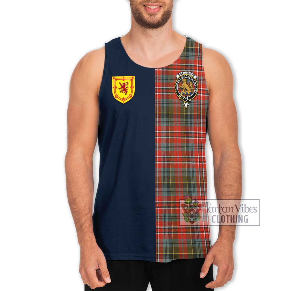 McPherson Weathered Tartan Men's Tank Top Alba with Scottish Lion Royal Arm Half Style Men - Tartan Vibes Clothing
