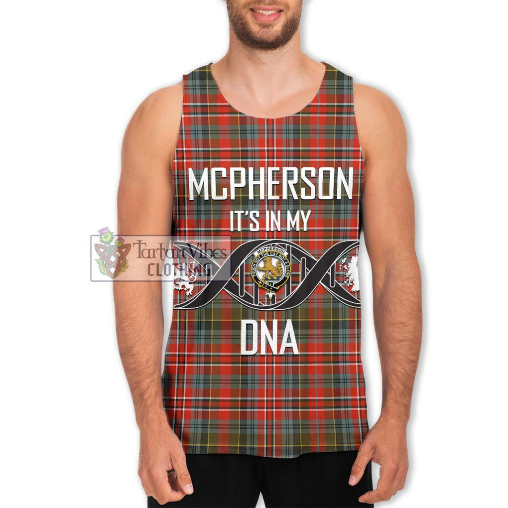 McPherson Weathered Tartan Men's Tank Top with Family Crest DNA In Me Style Men - Tartan Vibes Clothing