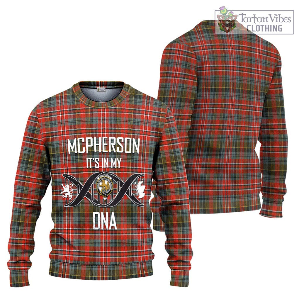 McPherson Weathered Tartan Ugly Sweater with Family Crest DNA In Me Style Unisex - Tartan Vibes Clothing