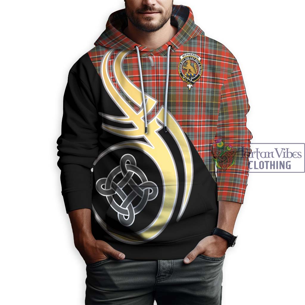 McPherson Weathered Tartan Hoodie with Family Crest and Celtic Symbol Style Zip Hoodie - Tartan Vibes Clothing