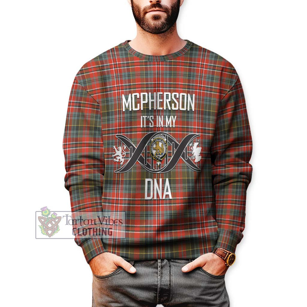 McPherson Weathered Tartan Sweatshirt with Family Crest DNA In Me Style Unisex - Tartan Vibes Clothing