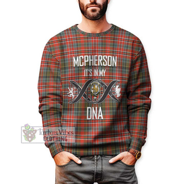 McPherson Weathered Tartan Sweatshirt with Family Crest DNA In Me Style Unisex - Tartan Vibes Clothing