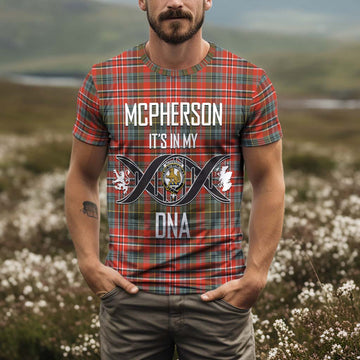 McPherson Weathered Tartan T-Shirt with Family Crest DNA In Me Style Kid's Shirt - Tartan Vibes Clothing