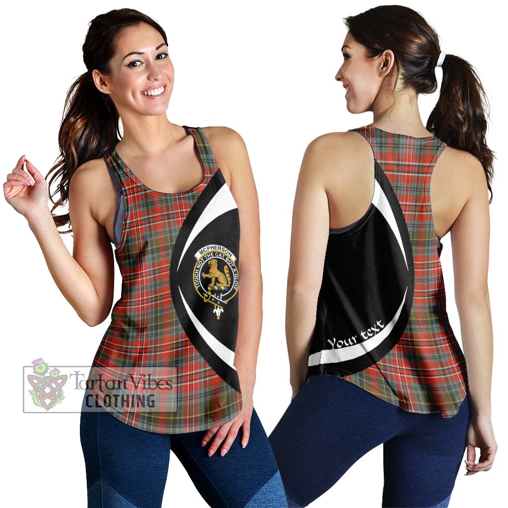 McPherson Weathered Tartan Women's Racerback Tanks with Family Crest Circle Style 4XL - Tartan Vibes Clothing