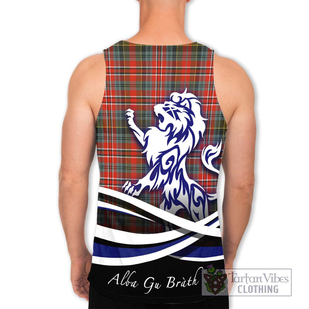 McPherson Weathered Tartan Men's Tank Top with Alba Gu Brath Regal Lion Emblem - Tartan Vibes Clothing