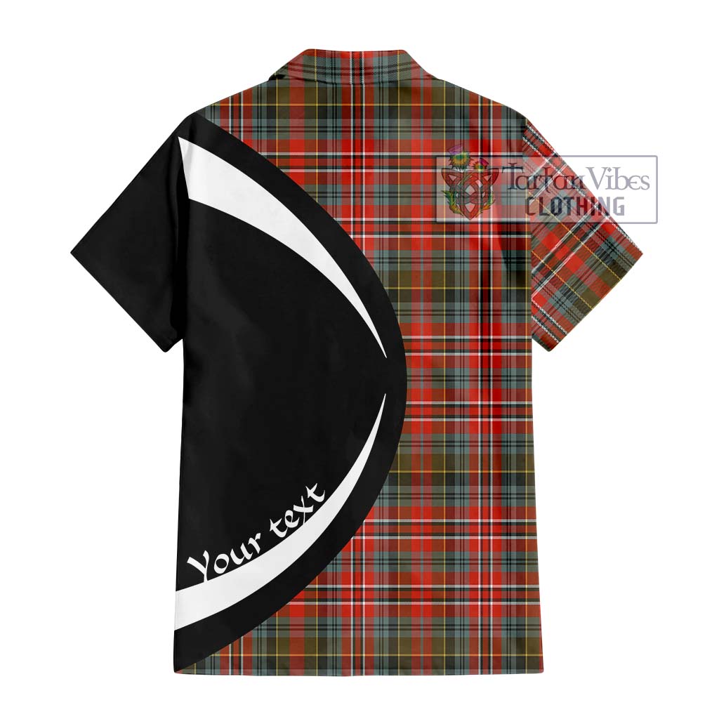 McPherson Weathered Tartan Hawaiian Shirt with Family Crest Circle Style - Tartan Vibes Clothing