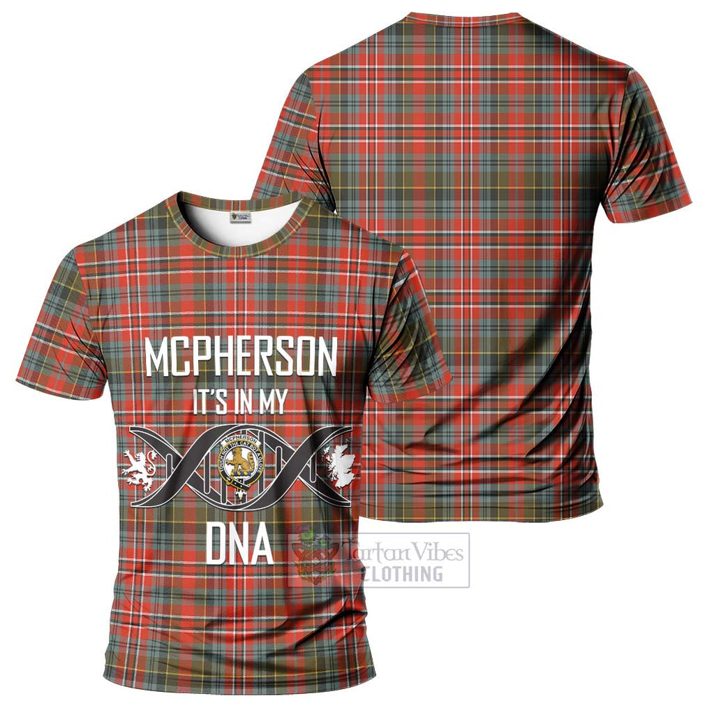 McPherson Weathered Tartan T-Shirt with Family Crest DNA In Me Style - Tartan Vibes Clothing
