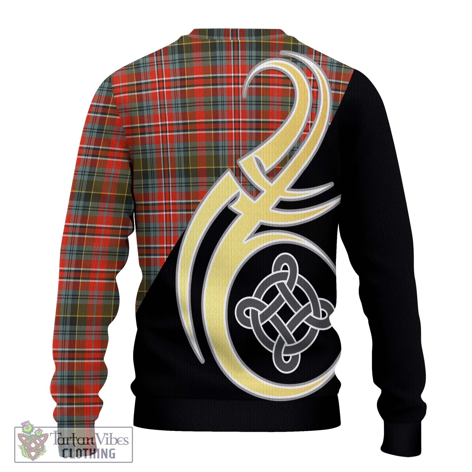 McPherson Weathered Tartan Ugly Sweater with Family Crest and Celtic Symbol Style - Tartan Vibes Clothing
