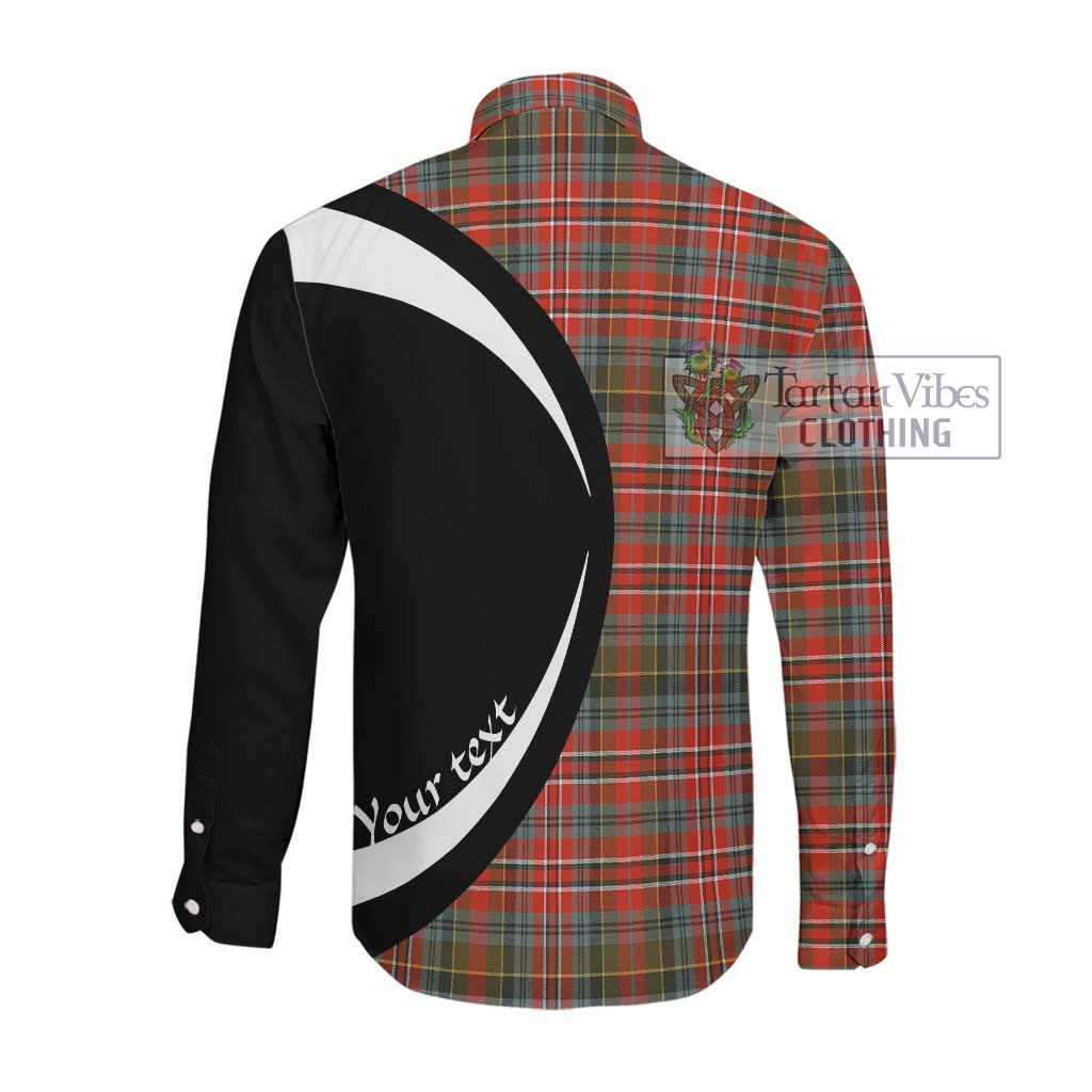 McPherson Weathered Tartan Long Sleeve Button Up with Family Crest Circle Style Men's Shirt - Tartan Vibes Clothing